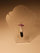 Load image into Gallery viewer, Clay and Obsidian Mushroom Necklaces
